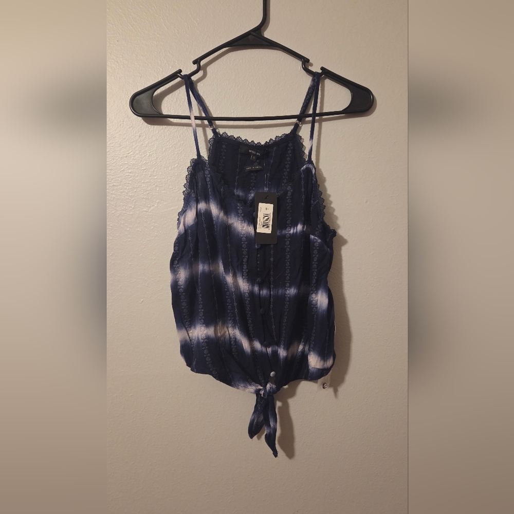 NWT Miss Me Blue Tie-Dye Camisole